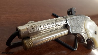PRICE REDUCED!!! Factory Engraved Pearl Grips Remington Rider Magazine Pistol .32RF - Image 4 of 15