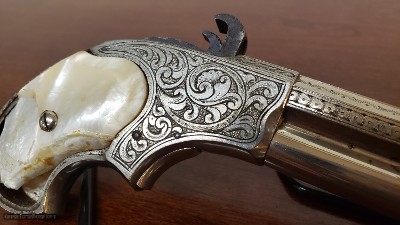 PRICE REDUCED!!! Factory Engraved Pearl Grips Remington Rider Magazine Pistol .32RF - Image 7 of 15