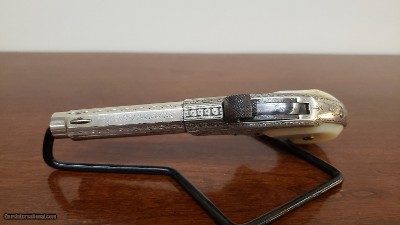 PRICE REDUCED!!! Factory Engraved Pearl Grips Remington Rider Magazine Pistol .32RF - Image 10 of 15