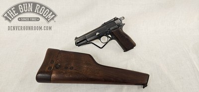 Early FN Browning Hi Power 9mm W/ Repro Stock - Image 1 of 25