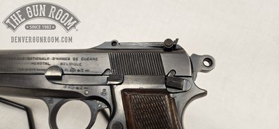 Early FN Browning Hi Power 9mm W/ Repro Stock - Image 5 of 25