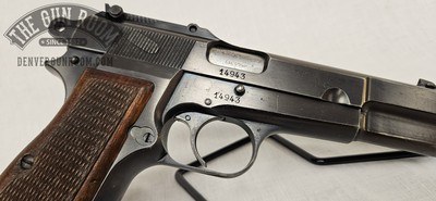 Early FN Browning Hi Power 9mm W/ Repro Stock - Image 14 of 25