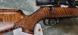 Custom Shop Anschutz 1730 with Carved Oak leaves in .22 hornet in Excellent Condition. includes Burris optic.