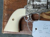 3RD GEN COLT SAA IN .45 COLT ENGRAVED BY MIKE SAWMILLER ENGRAVER, WITH IVORY GRIPS IN LIKE NEW CONDITION - 6 of 20