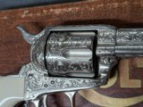 3RD GEN COLT SAA IN .45 COLT ENGRAVED BY MIKE SAWMILLER ENGRAVER, WITH IVORY GRIPS IN LIKE NEW CONDITION - 4 of 20