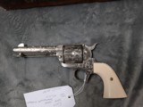 3RD GEN COLT SAA IN .45 COLT ENGRAVED BY MIKE SAWMILLER ENGRAVER, WITH IVORY GRIPS IN LIKE NEW CONDITION - 3 of 20