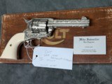 3RD GEN COLT SAA IN .45 COLT ENGRAVED BY MIKE SAWMILLER ENGRAVER, WITH IVORY GRIPS IN LIKE NEW CONDITION - 2 of 20