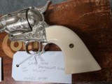 3RD GEN COLT SAA IN .45 COLT ENGRAVED BY MIKE SAWMILLER ENGRAVER, WITH IVORY GRIPS IN LIKE NEW CONDITION - 10 of 20
