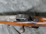 W. E. ROBERTS CUSTOM MANNLICHER STOCKED 98 MAUSER IN .270 WIN WITH ENGRAVED BOTTOM METAL BY SONNY SPROW, IN EXCELLENT CONDITION - 15 of 20