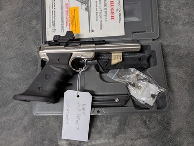 RUGER MARK II TARGET .22 LR WITH VOLQUARTSEN TRIGGER, SEAR AND GRIP UPGRADES IN EXCLLENT CONDITION