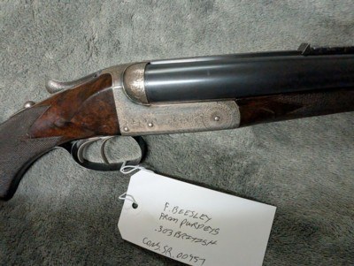 FREDERICK BEESLEY FROM PURDEYS .303 BEST BOXLOCK DOUBLE RIFLE, WITH 26