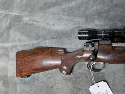 W.A. SUKALLE GUNMAKER, TOM SHELHAMER STOCKMAKER CUSTOM ENFIELD IN .375 H&H ENGRAVED BY MCTEER & AGEE FOR DR RUSSEL C SMITH - Image 8 of 20