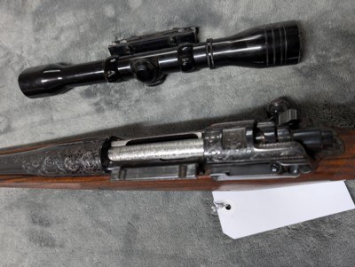 W.A. SUKALLE GUNMAKER, TOM SHELHAMER STOCKMAKER CUSTOM ENFIELD IN .375 H&H ENGRAVED BY MCTEER & AGEE FOR DR RUSSEL C SMITH - Image 13 of 20