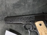 MIKE SAWMILLER ENGRAVED 1916 COLT 1911 WITH CARVED IVORY GRIPS, IN LIKE EXCELLENT/ AS ENGRAVED CONDITION - Image 7 of 20