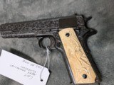 MIKE SAWMILLER ENGRAVED 1916 COLT 1911 WITH CARVED IVORY GRIPS, IN LIKE EXCELLENT/ AS ENGRAVED CONDITION - Image 8 of 20