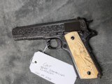 MIKE SAWMILLER ENGRAVED 1916 COLT 1911 WITH CARVED IVORY GRIPS, IN LIKE EXCELLENT/ AS ENGRAVED CONDITION - Image 2 of 20