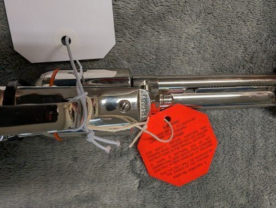 NICKEL COLT SINGLE ACTION ARMY IN .45 COLT WITH 4.75: BARREL IN EXCELLENT CONDITION, HAS POLYMER IVEX GRIPS - Image 15 of 20