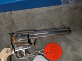 NICKEL COLT SINGLE ACTION ARMY IN .45 COLT WITH 4.75: BARREL IN EXCELLENT CONDITION, HAS POLYMER IVEX GRIPS - Image 5 of 20