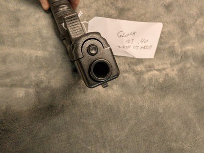 GLOCK MODEL 23, .40 S&W IN EXCELLENT CONDITION, WITH CRIMSON TRACE GRIPS - Image 5 of 20