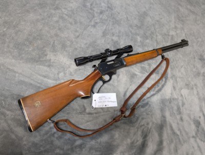 MARLIN 336 1870-1970 CENTENNIAL CHAMBERED IN .30-30 WIN IN GOOD TO VERY GOOD CONDITION, 20
