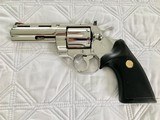 1984 Colt Python .357 Magnum, 4” barrel, Factory Bright Stainless Finish, Colt Letter, ANIB - 1 of 14