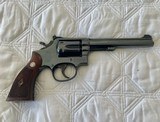 Smith and Wesson Model 17-2, 1968 K-22 Masterpiece, .22 Cal., 6 in. Barrel, High Gloss Blued, Immaculate, Box and Papers - 2 of 14