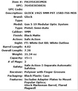 NEW GLOCK GEN 5 HIGH CAPACITY MODEL 19 MOS SEMI AUTO 9MM PISTOL - 2 of 2