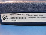 NEW COLT PYTHON 357 MAGNUM 6” SIX SHOT DOUBLE ACTION STAINLESS BLEM REVOLVER - 9 of 10