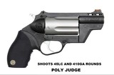 NEW TAURUS 45-410 PUBLIC DEFENDER
POLY JUDGE” FIVE SHOT DOUBLE ACTION STAINLESS CYLINDER REVOLVER - 1 of 1