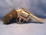 THIS IS A SMITH & WESSON 66-1 STAINLESS 357 MAGNUM DOUBLE ACTION 6-SHOT 4” PIN BARREL REVOLVER - 1 of 12