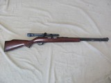 SAVAGE STEVENS MODEL 987 SEMI AUTO 22LR CALIBER CARBINE WITH ERA CORRECT WEAVER V22-A 3X-6X SCOPE - 1 of 21