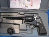 CONVERTIBLE RUGER NEW MODEL BLACKHAWK 6-12” SINGLE ACTION 9MM 357 MAGNUM SIX SHOT REVOLVER - 1 of 22