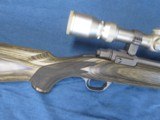 VERY NICE LEFT HAND RUGER M77 STAINLESS HAWKEYE 270 LAMINATED BOLT ACTION RIFLE WITH SCOPE - 9 of 16