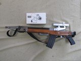 VINTAGE FIRE POWER ERA CORRECT YEAR 2000 RUGER MINI 14 ERA CORRECT SCOPED 223 CALIBER FOLDING SEMI AUTO CARBINE