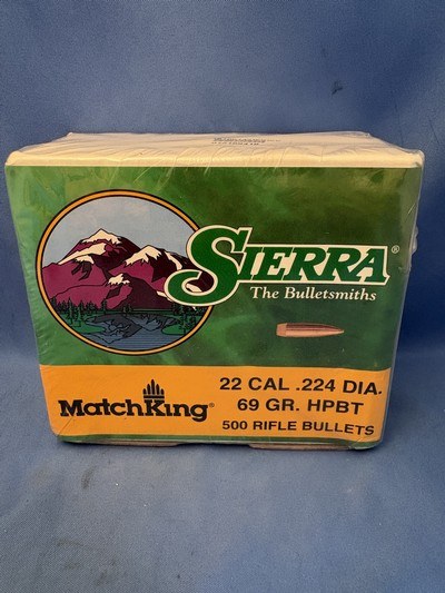Sierra MatchKing 22 Cal .224 Dia 69 GR HPBT 500 Count