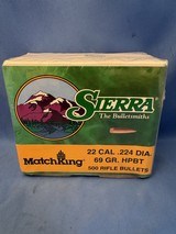 Sierra MatchKing 22 Cal .224 Dia 69 GR HPBT 500 Count - 1 of 1