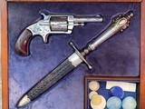 J.D. Chevalier New York Civil War Era Bowie Knife in Walnut Presentation Case & Revolver - 1 of 15