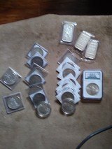 Silver Dollar, Silver Round, & Silver Bar Mini Hoard Includes NGC MS64 Silver Dollar - 12 of 13