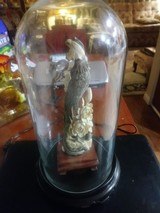 Asian Art Ivory Carving of Phoenix Bird 10 inch on with wood stand Fine scrimshaw detail - 7 of 7