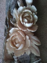 Asian Art Ivory Carving of Phoenix Bird 10 inch on with wood stand Fine scrimshaw detail - 5 of 7