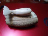 Whale sculpter on whale base Alaska Inuit carvedBase could be scrimshawed - 1 of 4