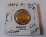 $2.50  Gold Liberty Coin Pendant $1903-D xf-au Nice LQQK - 1 of 2