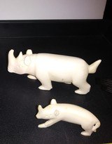 Africa Carved Ivory Animal Collection of 4 Pieces Nicely done Rhino, Gazelle, Camel. - 3 of 5