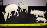 Africa Carved Ivory Animal Collection of 4 Pieces Nicely done Rhino, Gazelle, Camel. - 1 of 5