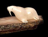 Choice of large Inuit Walrus/Ivory carvingsBears signed or Walrus and Bear on Fossil - 6 of 6