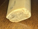 Inuit Carved and Scrimshawed 19 inch 3 1.2 pound Walrus Tusk !!! Old and Awesome Game Board as well - 3 of 3