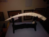Inuit Full Walrus Tusk 20 inches Hand Carved & Moose Scrimshaw signed Awesome - 5 of 8