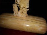 Inuit Walrus Tusk Ivory carving Owl family with Tusk section. - 5 of 5