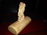 Inuit Walrus Tusk Ivory carving Owl family with Tusk section. - 4 of 5