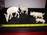 African Ivory Animal carvings (5) plus a freebie {Injured) - 1 of 6